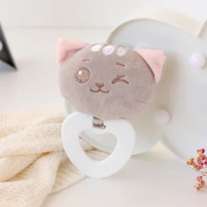 GATO 13CM MORDEDOR E PELUCHE ROSA