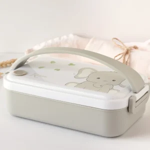 CAIXA DE ALMOÇO TÉRMICA URSINHO 550ML AÇO INOXIDAVEL/PP CINZENTO