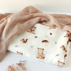 MUSSELINA 120X120CMS BAMBU TIERRA 2 PEÇAS