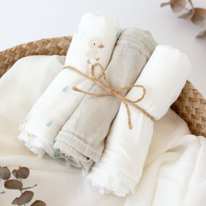 MUSSELINA 70X70CMS BAMBU BEIGE 3U