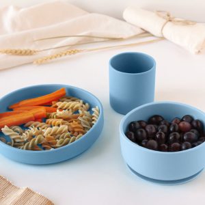 CONJUNTO LOUÇA SILICONE AZUL 3 U