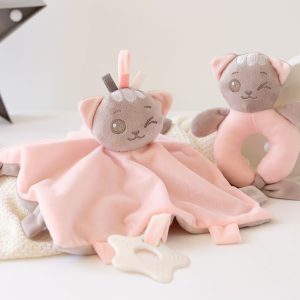 CONJ. DOUDOU E GUIZO BEBÉ ROSA 30X18
